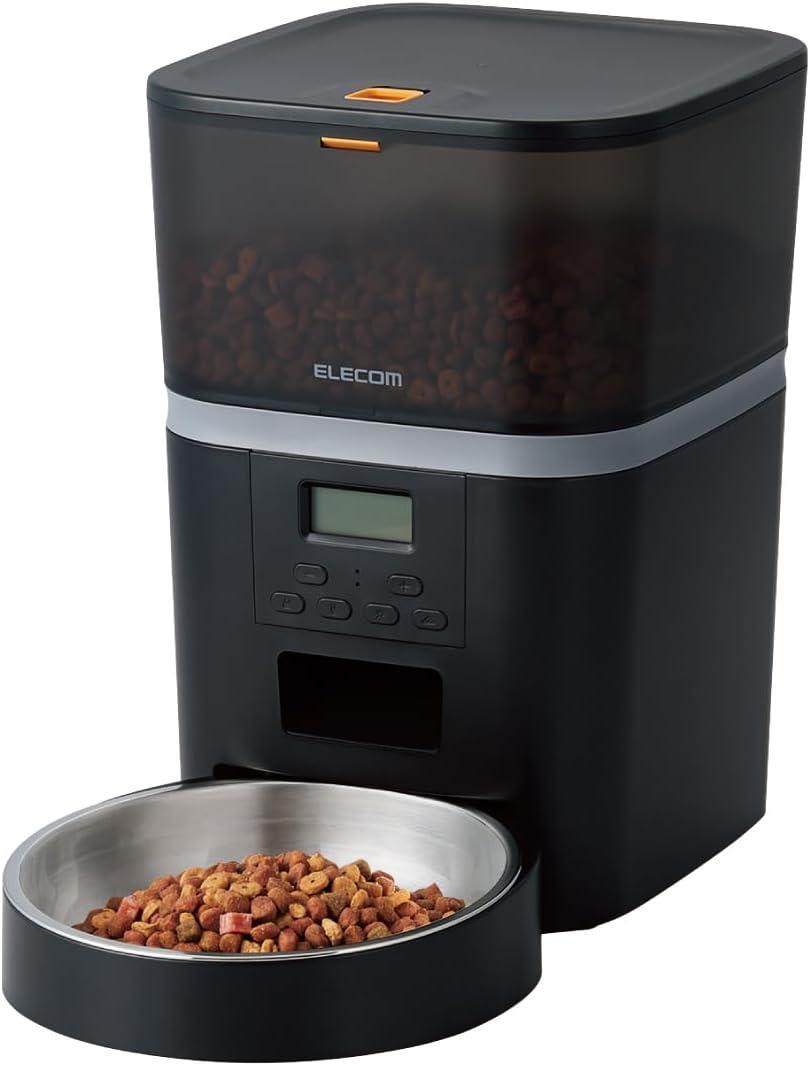 た*ぬ様 ELECOM PET-AF01BK 自動給餌器 猫 中小型犬用 4Lタ