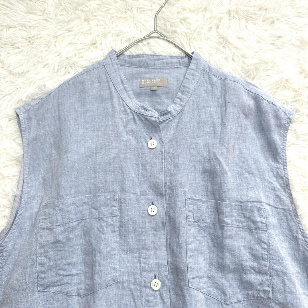 極美品 22SS マーガレットハウエル リネン ブラウス