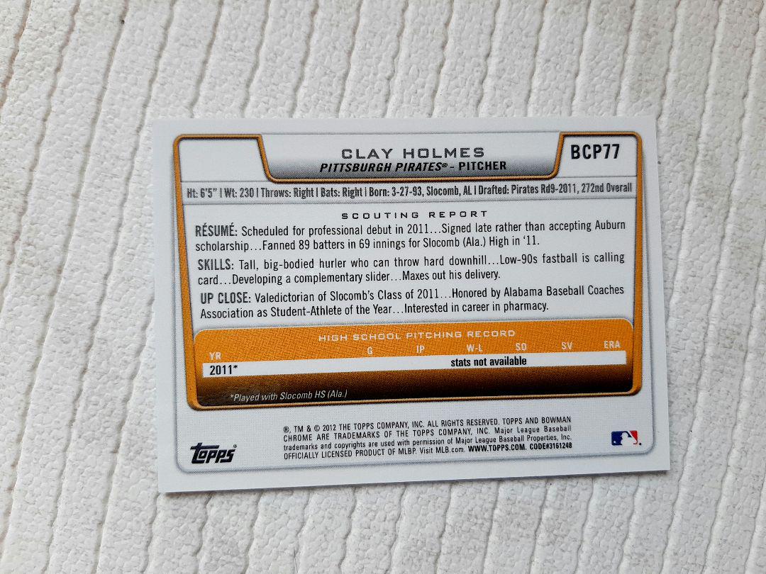 CLAY HOLMES クレイ・ホームズ topps 1st bowman