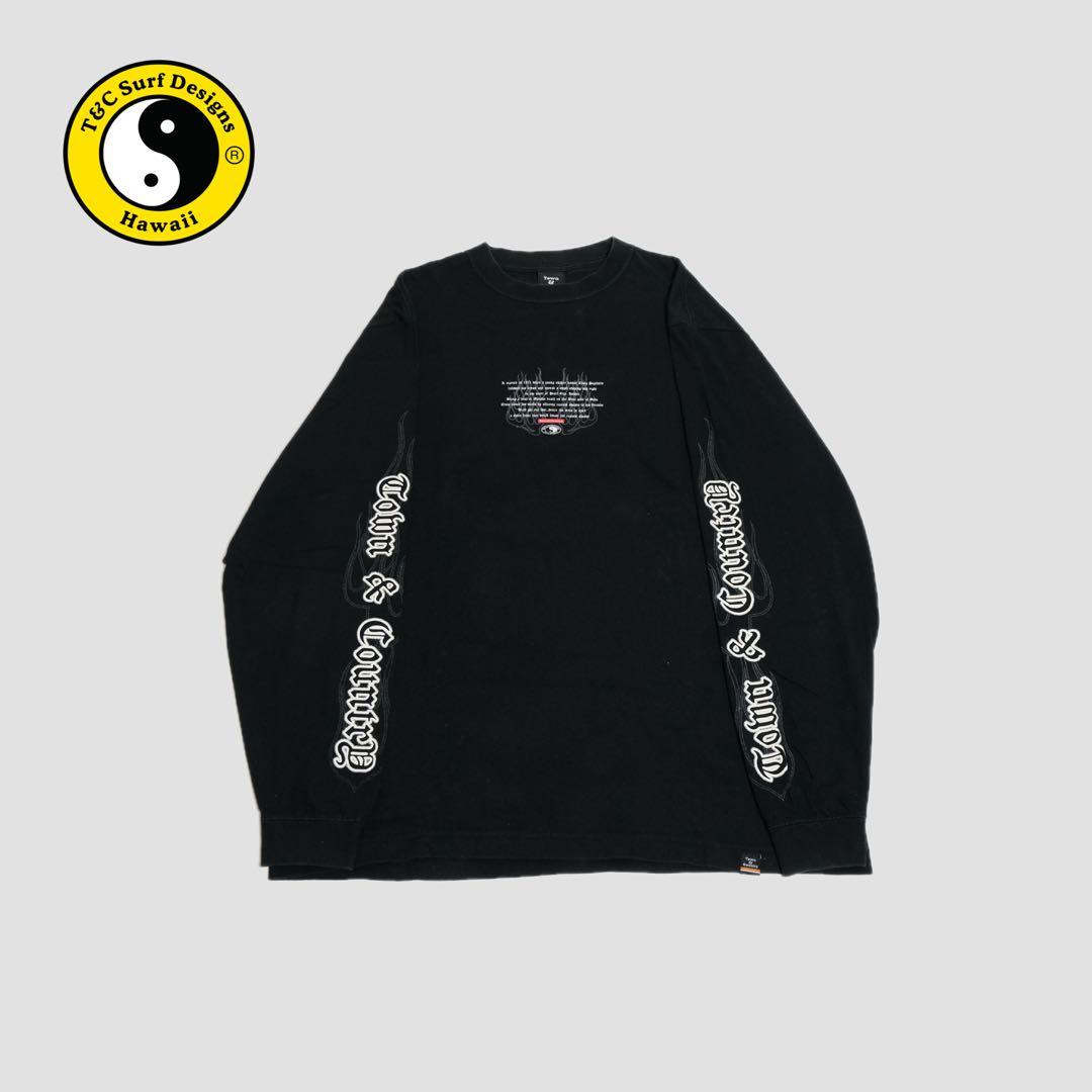 ヴィンテージ ユーズド 古着 タウンアンドカントリー 長袖 グラフィックTシャツL Town&Country