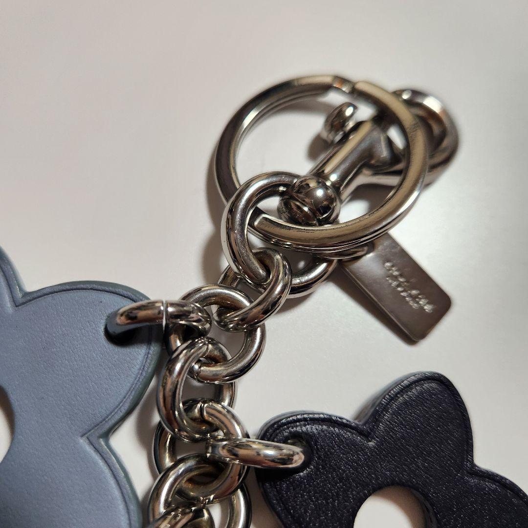 COACH　フラワー　キー　チャーム　キーリング　レザー　花　キーホルダー