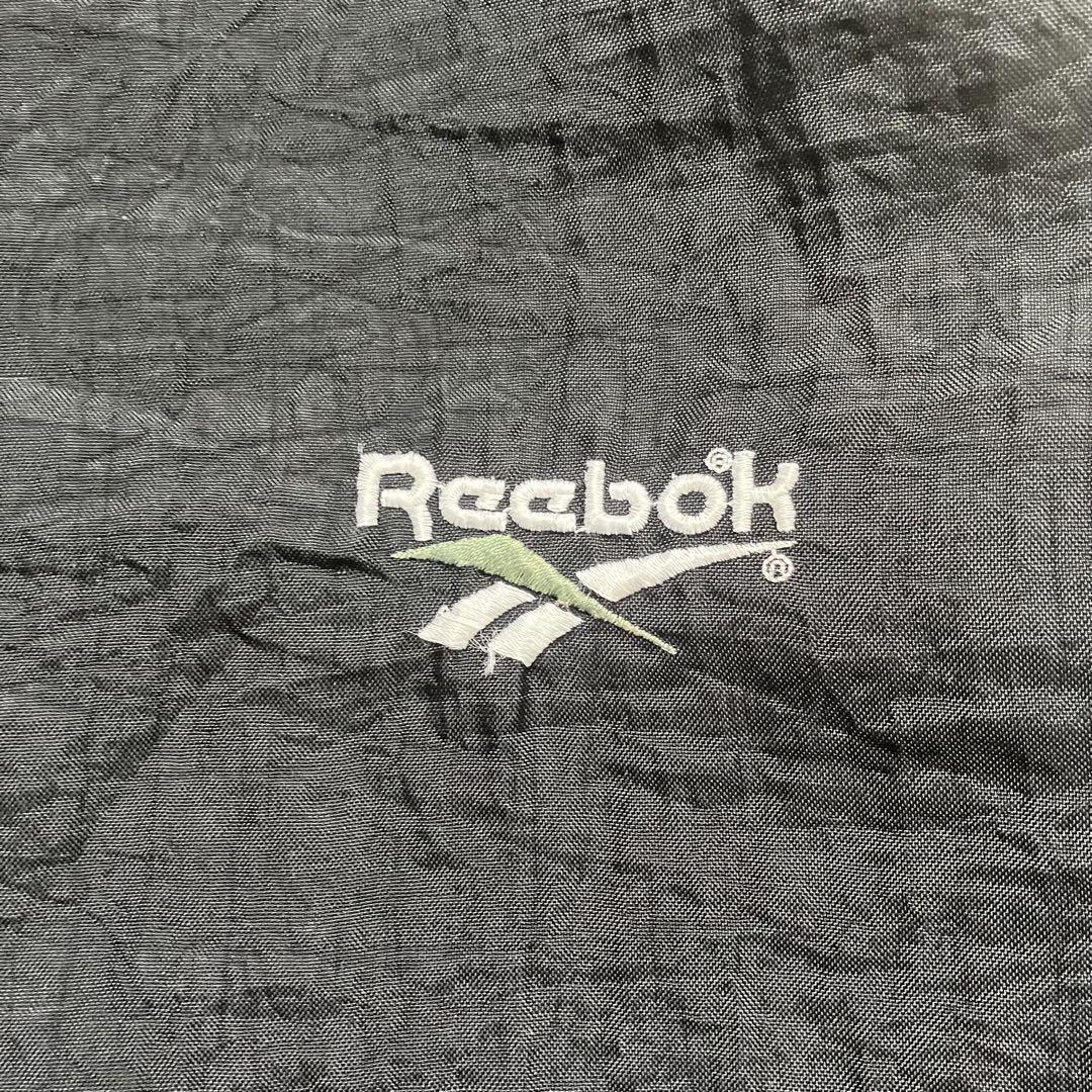 90s Reebok フルジップ ジャケット L グリーン ブラック ラグラン