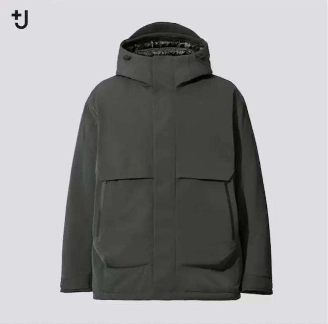 ハイブリッドダウンオーバーサイズパーカー uniqlo+j ブラック XL