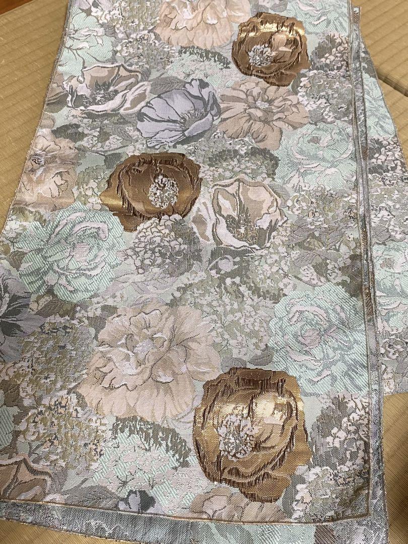 №2776  大人兵児帯　浴衣　着物　フラワー　アイスグリーン