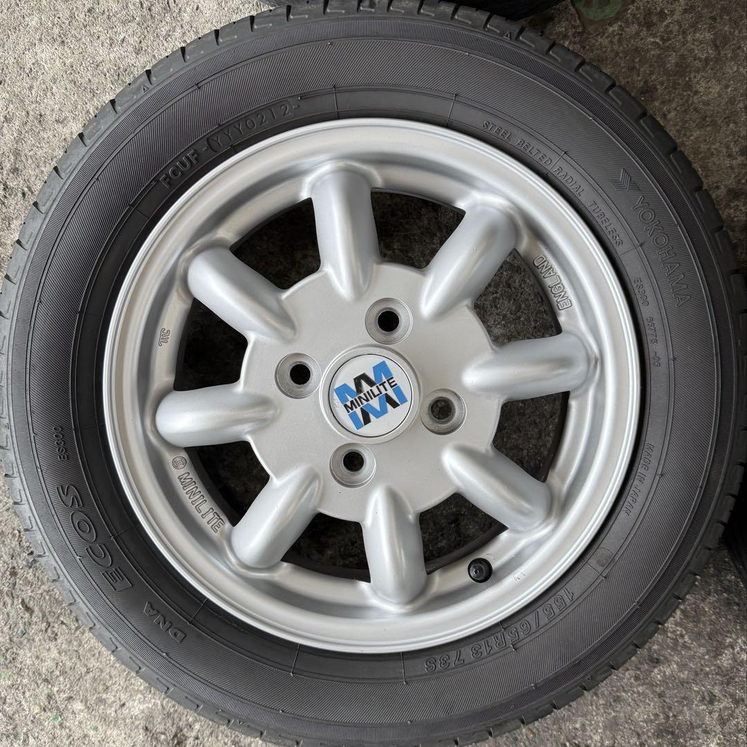 【美品！】MINILITE 13インチ ホイール 155/65R13 タイヤ付き