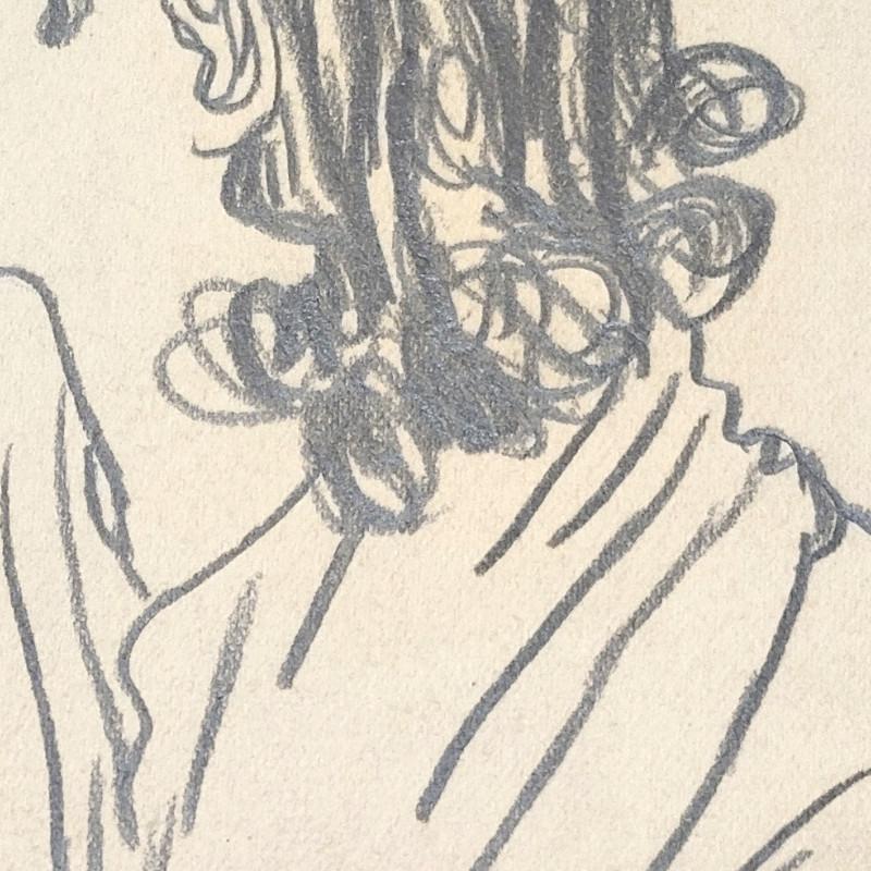 ☆中西利雄☆「婦人像」素描　デッサン画　大衣サイズ