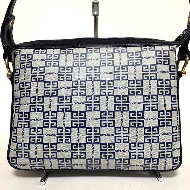 ジバンシー 本革 紺 肩掛け 745 wkBJn-m94330626268 ワンショルダー バッグ 総柄 ネイビー 特価最新作