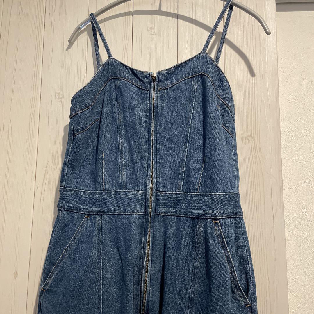 アーバンリサーチ　サニーレーベル　デニムシャーリングビスチェサロペット