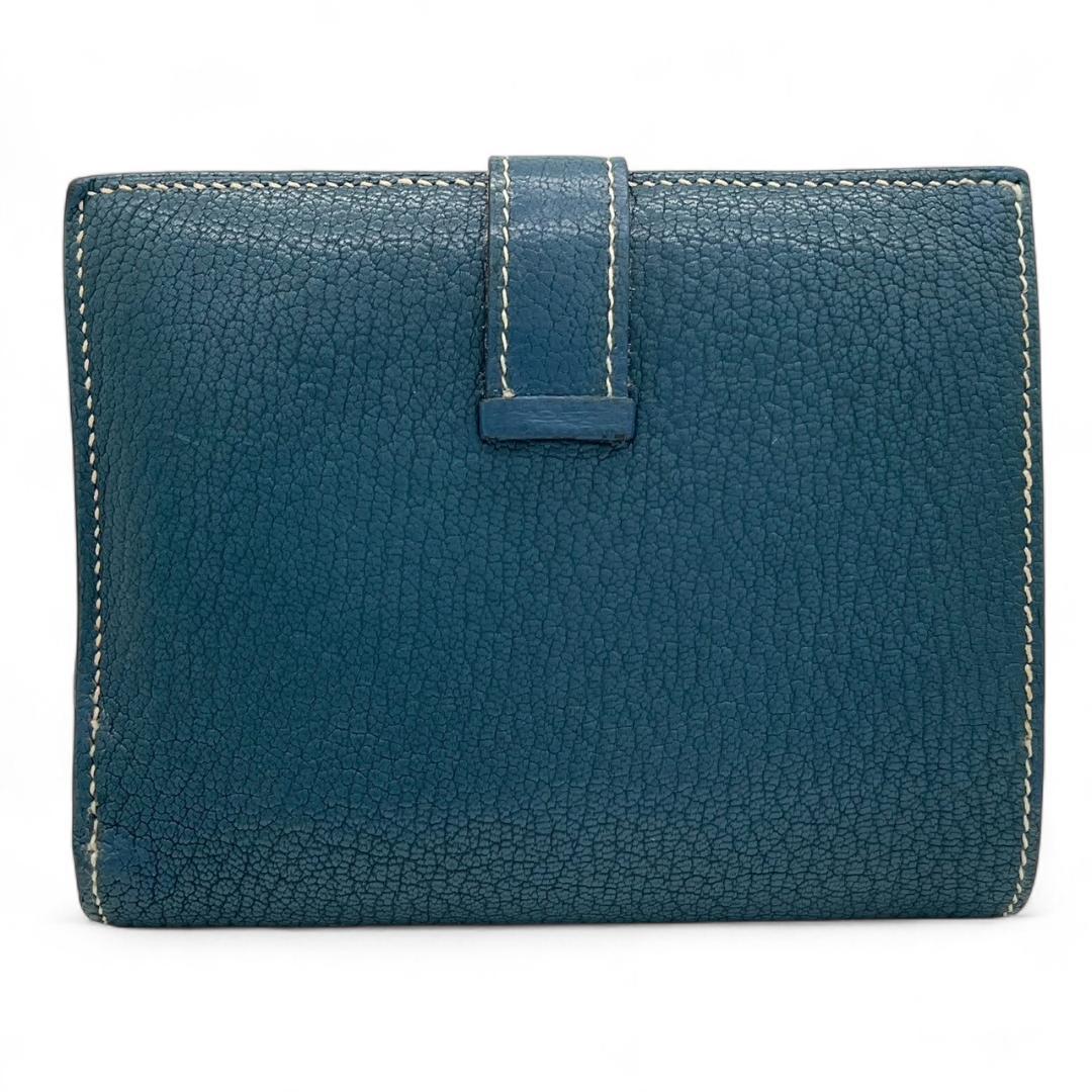 Y【極美品】エルメス シェーブル ベアンコンパクト ブルージーン □H刻印 Y【極美品】エルメス シェーブル ベアンコンパクト ブルージーン □H刻印