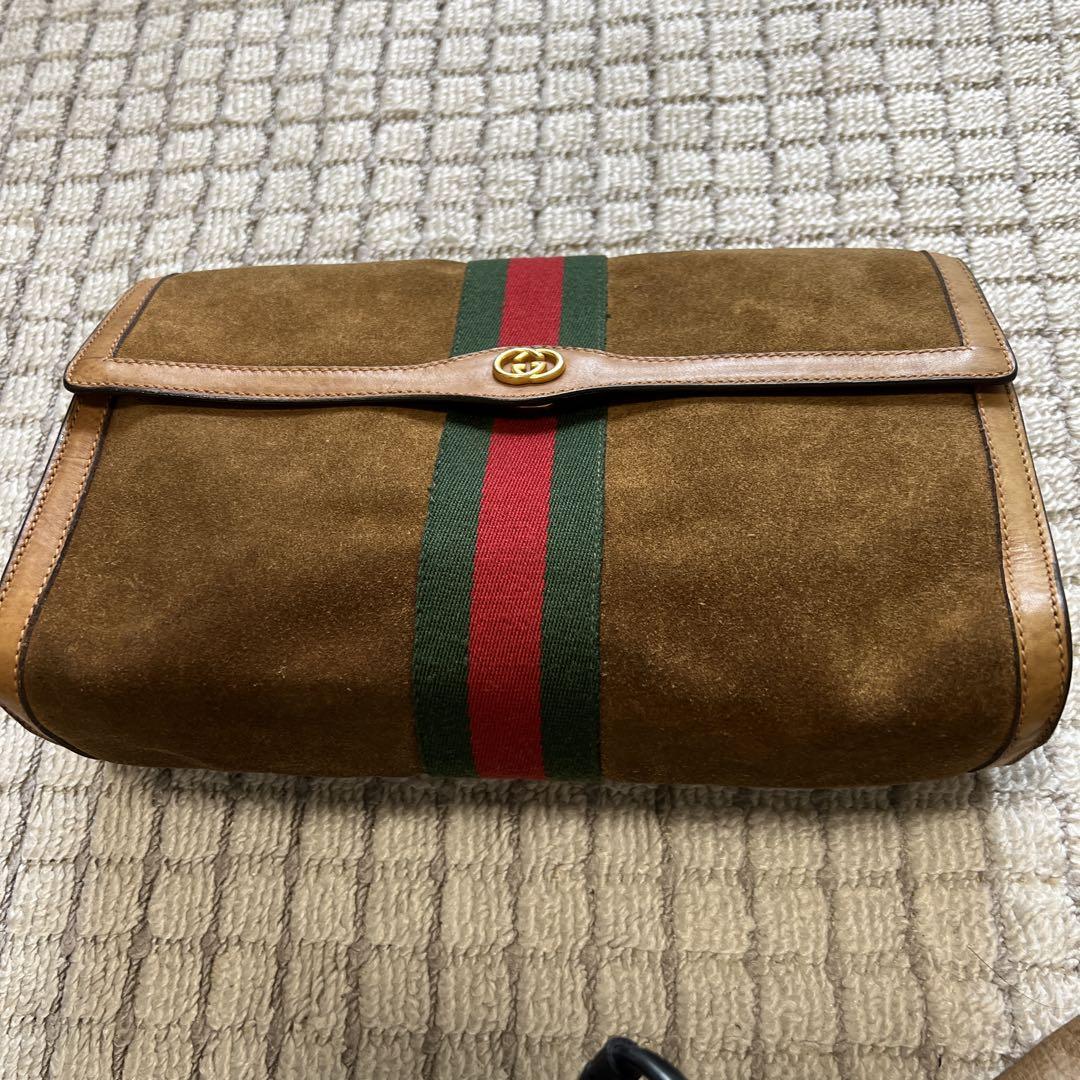 グッチ GUCCI クラッチバッグ シェリーライン インターロッキング スエード