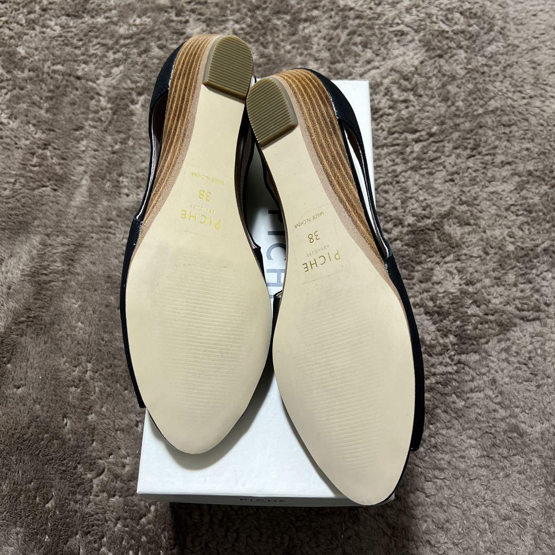 PICHE ABAHOUSE バタフライカットオープントゥパンプス