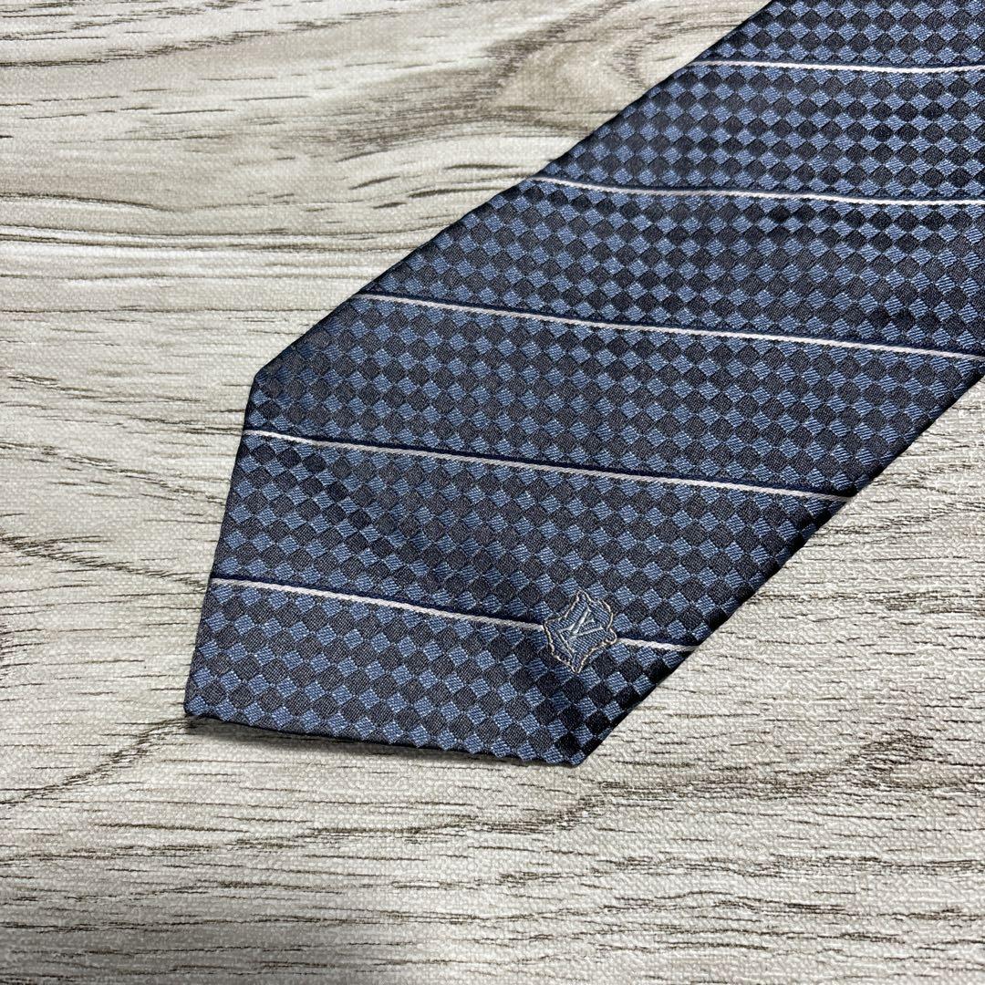 ルイヴィトン ネクタイ ブルー ストライプ Louis Vuitton