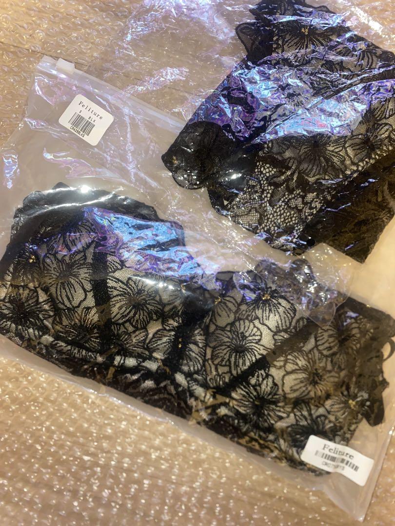 花束スフレブラ feliture 下着セット ブラック M フェリチュール