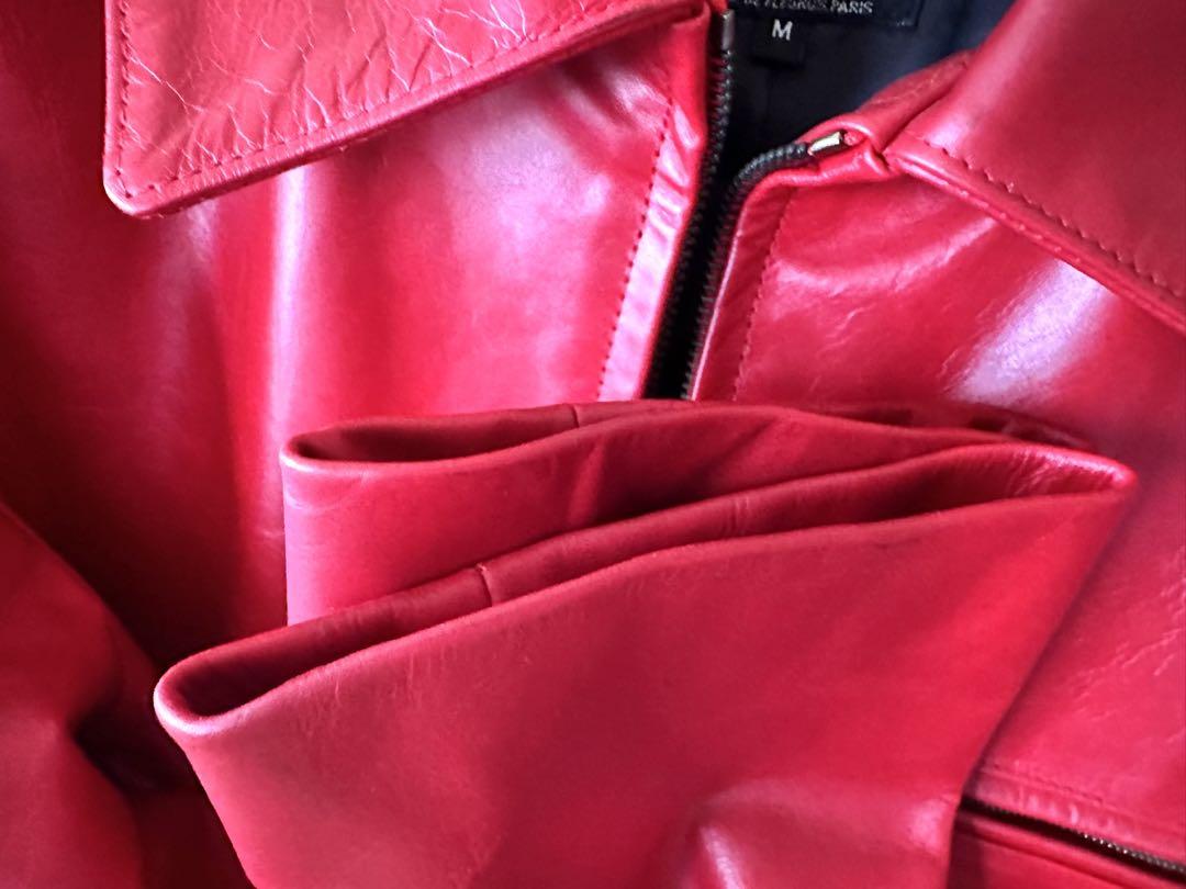 アーペーセー A.P.C. レザーブルゾン 牛革 フランス製 赤 M 男女兼用 画像15