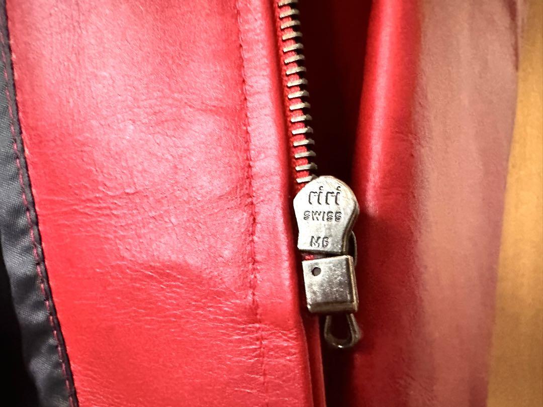 アーペーセー A.P.C. レザーブルゾン 牛革 フランス製 赤 M 男女兼用 画像17