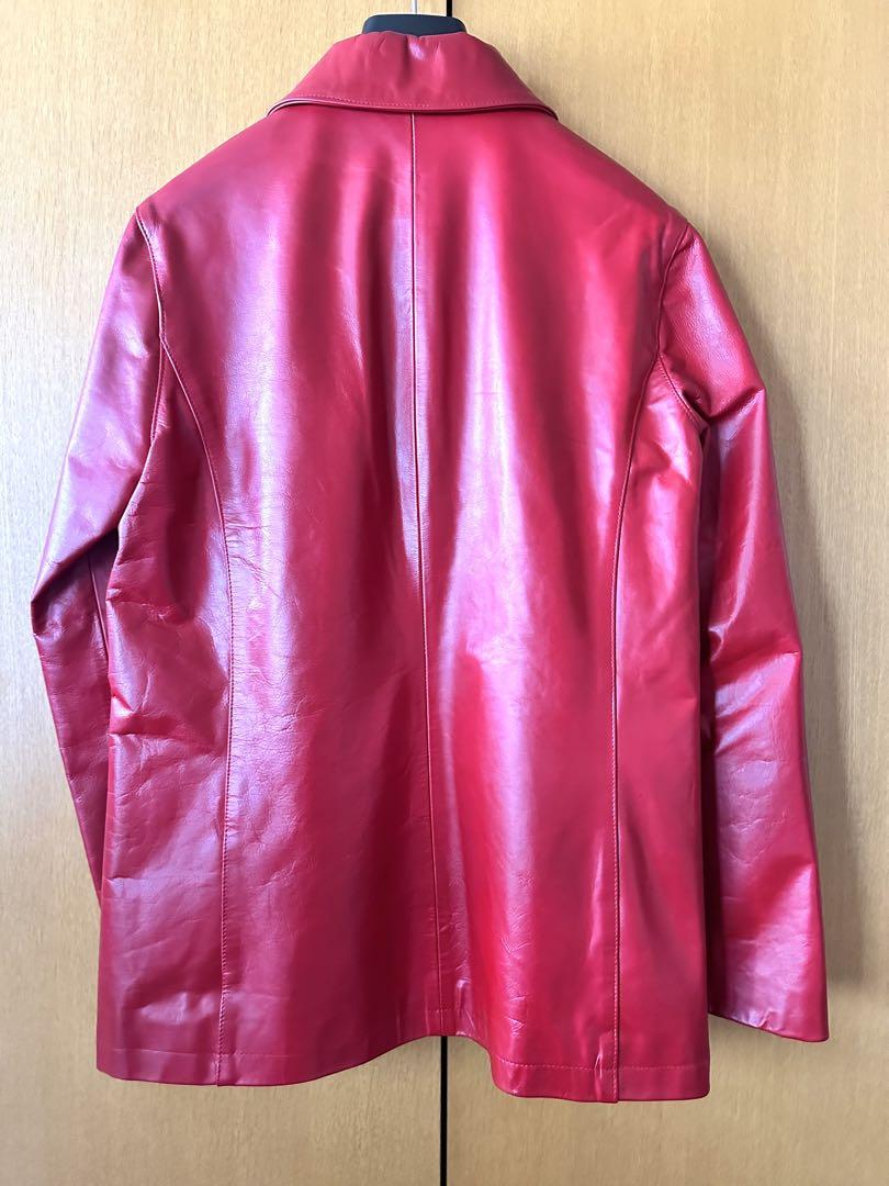 アーペーセー A.P.C. レザーブルゾン 牛革 フランス製 赤 M 男女兼用 画像20