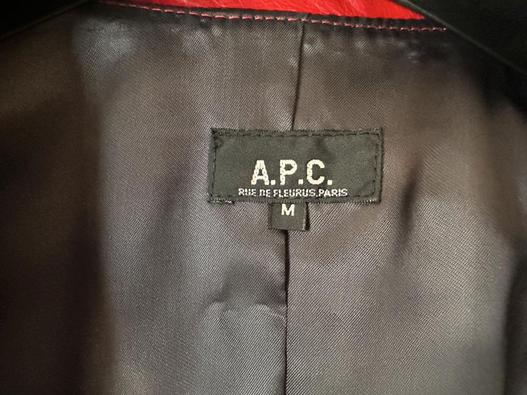 アーペーセー A.P.C. レザーブルゾン 牛革 フランス製 赤 M 男女兼用 画像3
