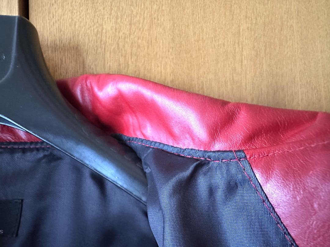 アーペーセー A.P.C. レザーブルゾン 牛革 フランス製 赤 M 男女兼用 画像6