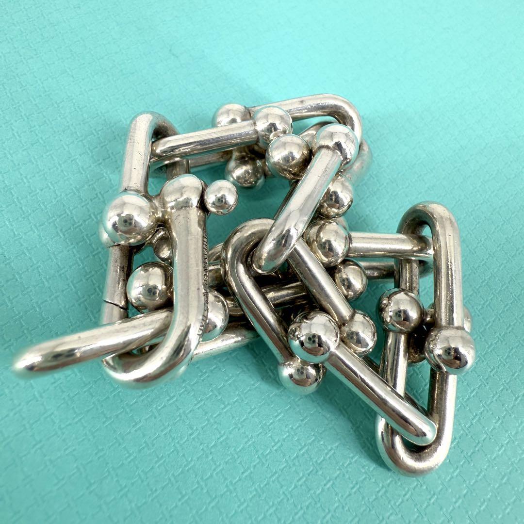 美品 Tiffany ハードウェア ブレスレット ラージリンク シルバー 925