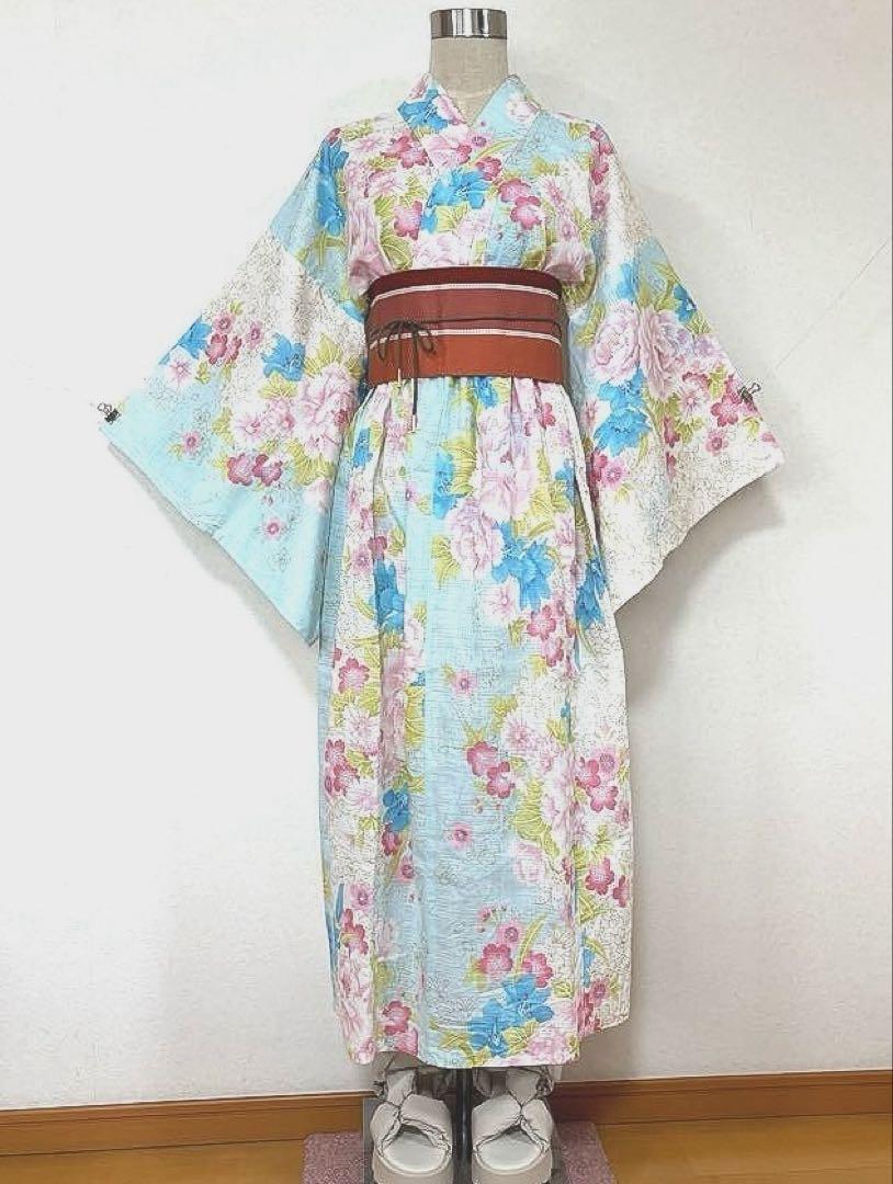 和洋折衷コーデ　セパレート浴衣　帯ベルト　３点セット　レトロ可愛い！ 和洋折衷コーデ セパレート浴衣 博多織帯ベルト 3点セット