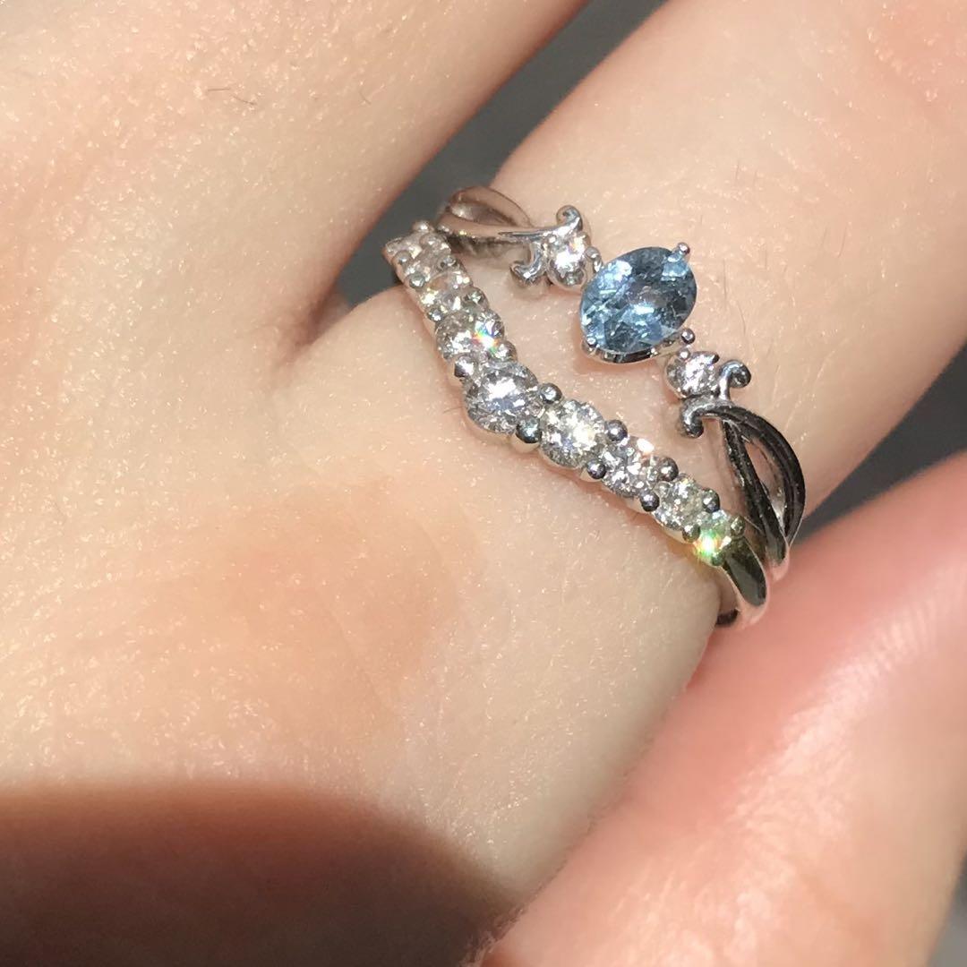 サンタマリアアクアマリン 9.1ct ダイヤモンド ホワイトゴールド