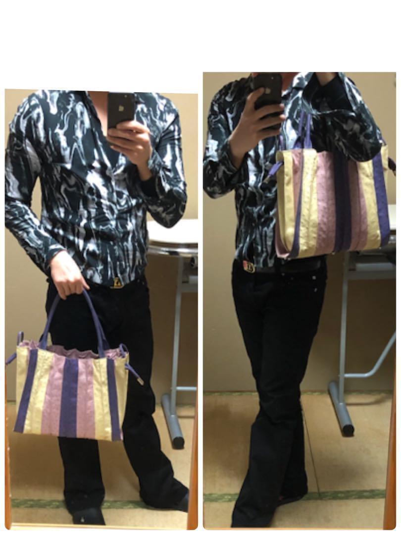 美品　本革　Ma'am ELEGANCE パステル　オーストリッチ　トートバッグ