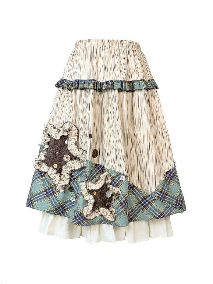 失常 Patchwork Halter Skirt M