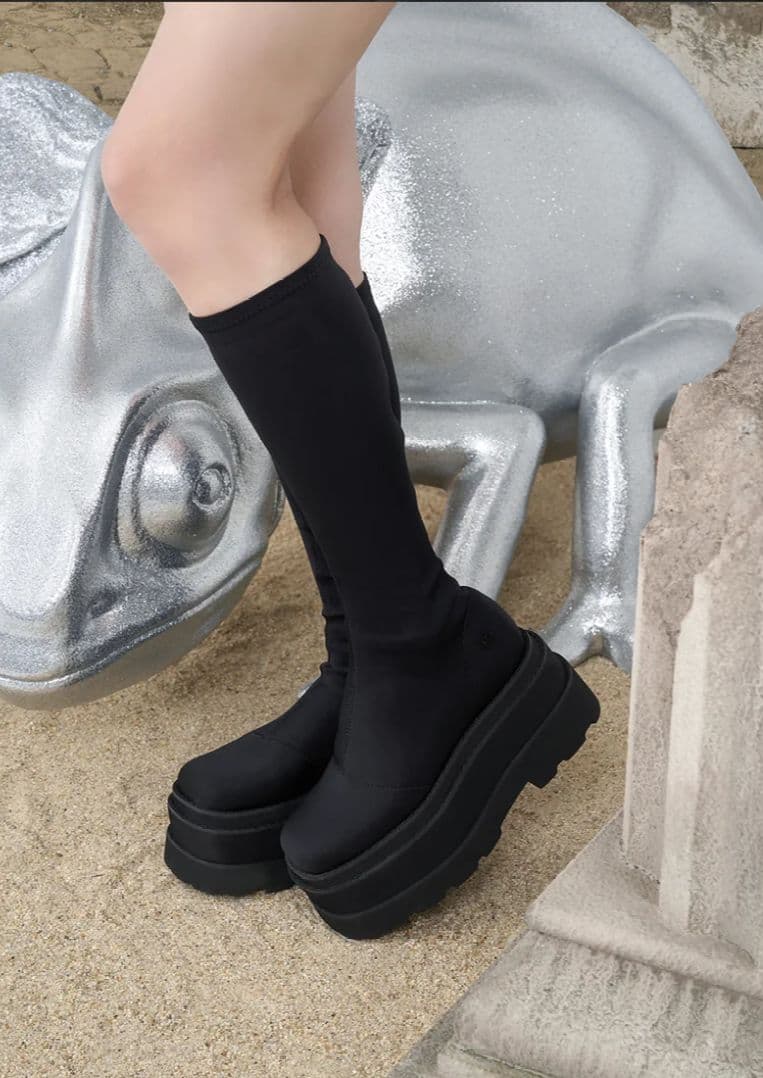 ウルトラストレッチフラットブーツ Mサイズ黒。 ウルトラストレッチフラットブーツ Mサイズ黒。