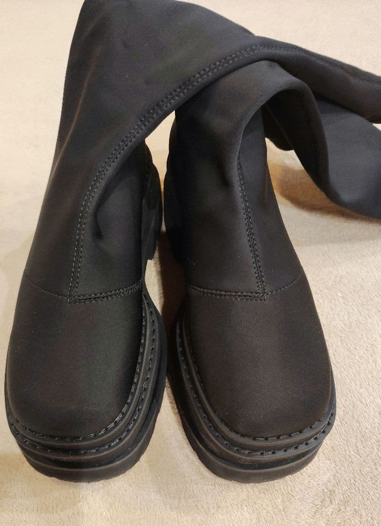 ウルトラストレッチフラットブーツ Mサイズ黒。 ウルトラストレッチフラットブーツ Mサイズ黒。