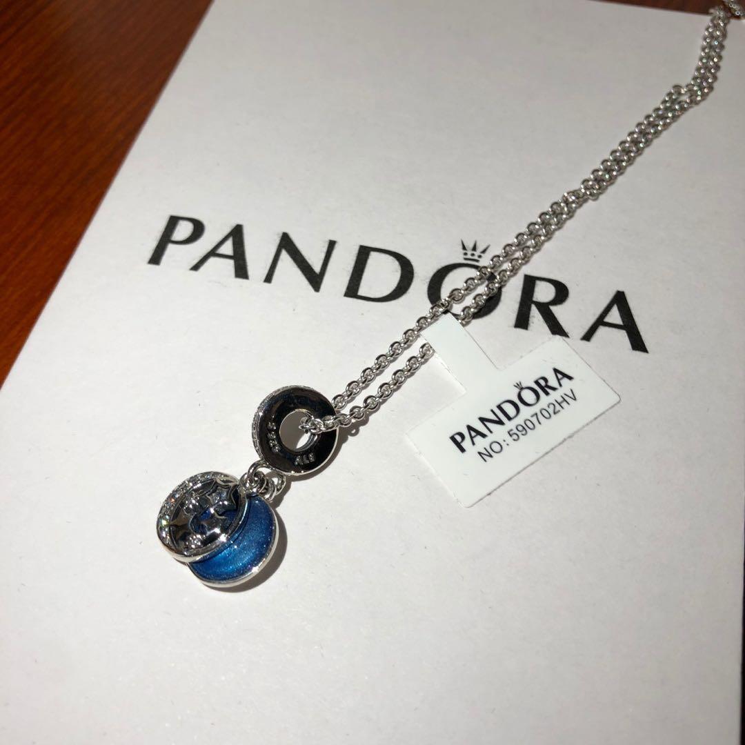 PANDORA シルバー925 ダブルチャームネックレス