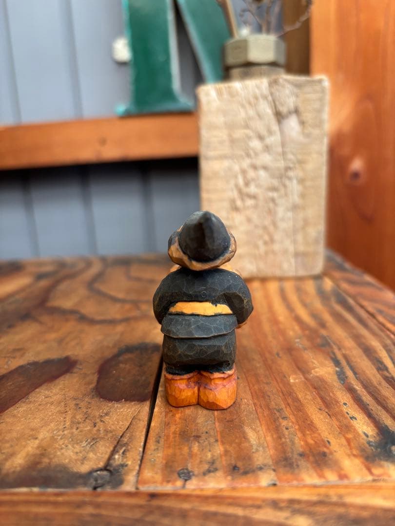 藤岡孝一 木彫 ポルックス 小人 カボチャを抱える小人 北海道作家 彫刻 藤岡孝一 木彫 ポルックス 小人 カボチャを抱える小人 北海道作家 彫刻