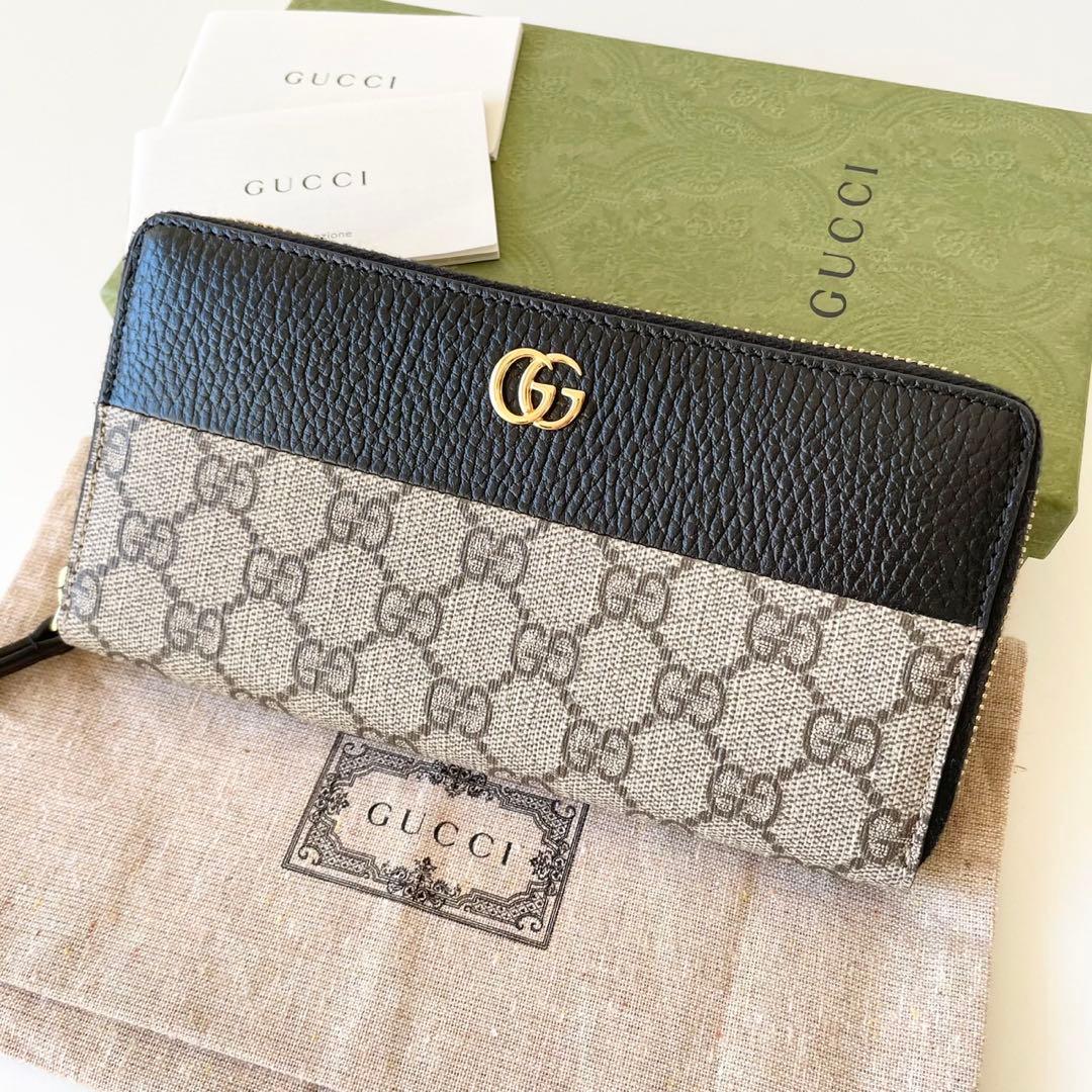 GUCCI 長財布 ダブルG バイ ジップアラウンド 黒