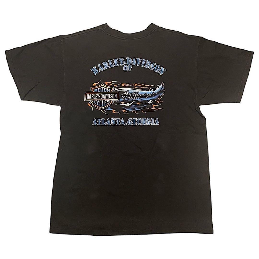 美品激レア ハーレーダビッドソン ブルーフレイム ビンテージ Tシャツ USA製