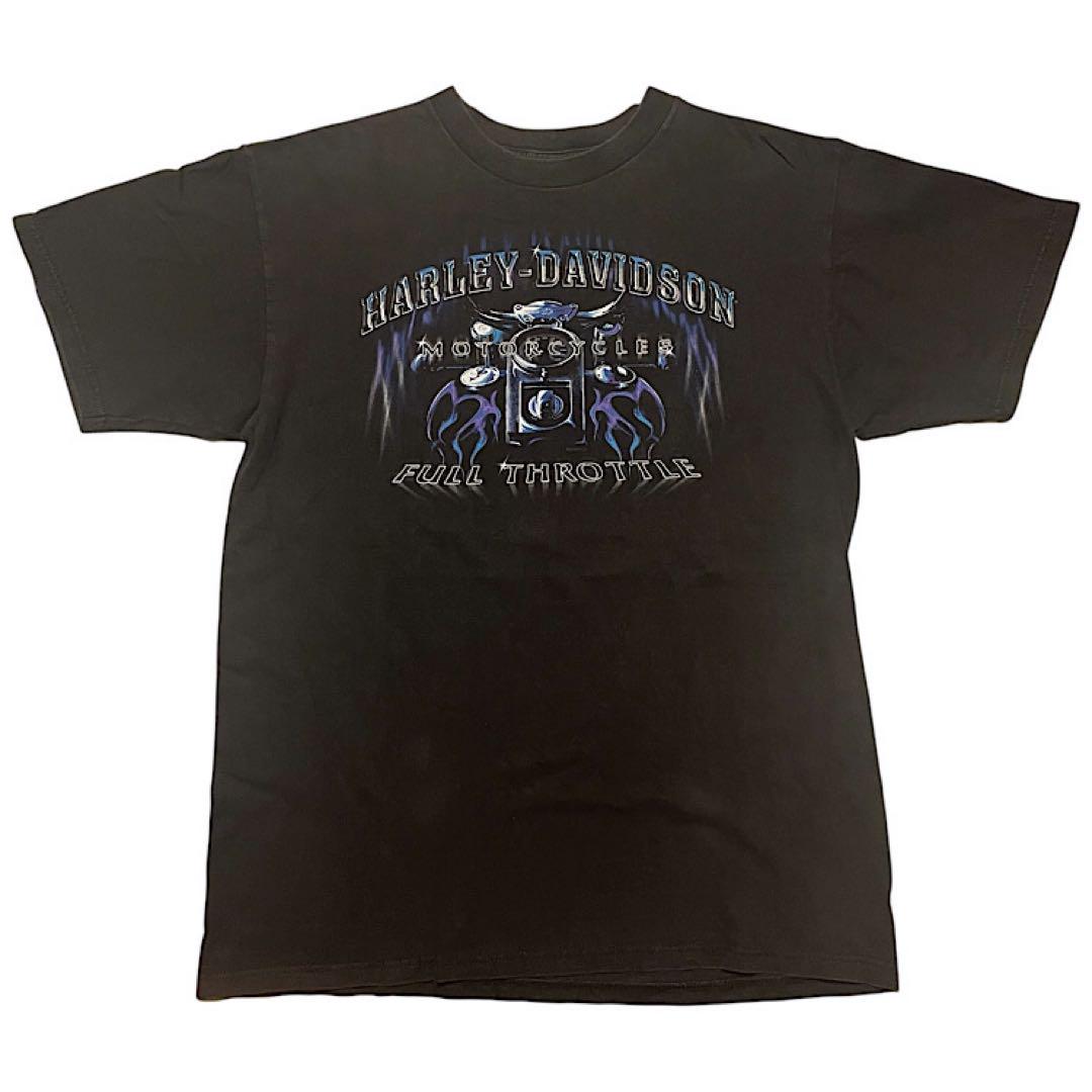 美品激レア ハーレーダビッドソン ブルーフレイム ビンテージ Tシャツ USA製