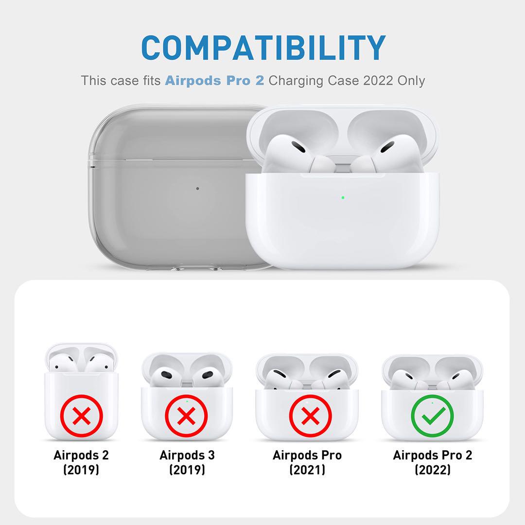 Airpods Pro 2ケース クリア ソフト 透明保護カバー ケース付き