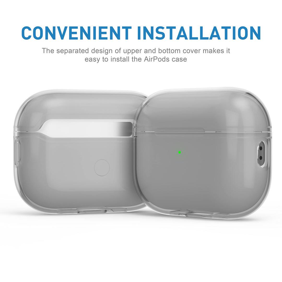 Airpods Pro 2ケース クリア ソフト 透明保護カバー ケース付き