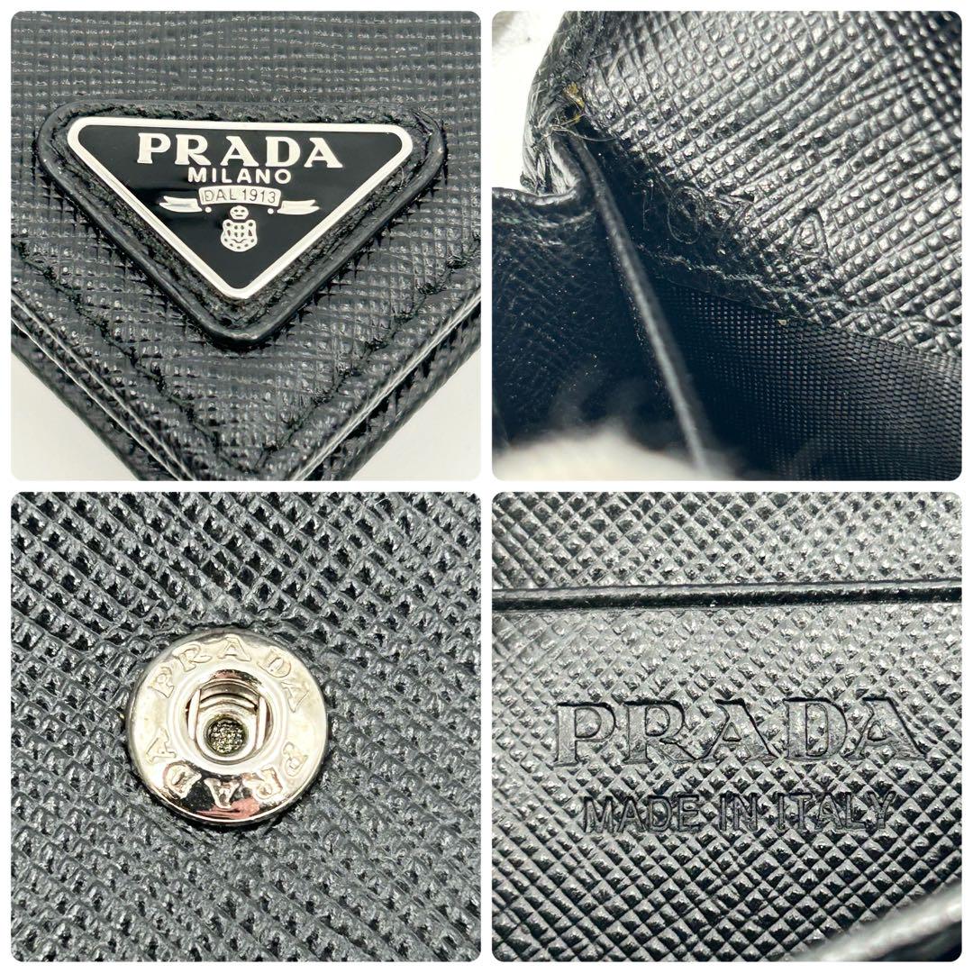 未使用級 RFID✨プラダ 名刺入れ 三角ロゴ サフィアーノレザー
