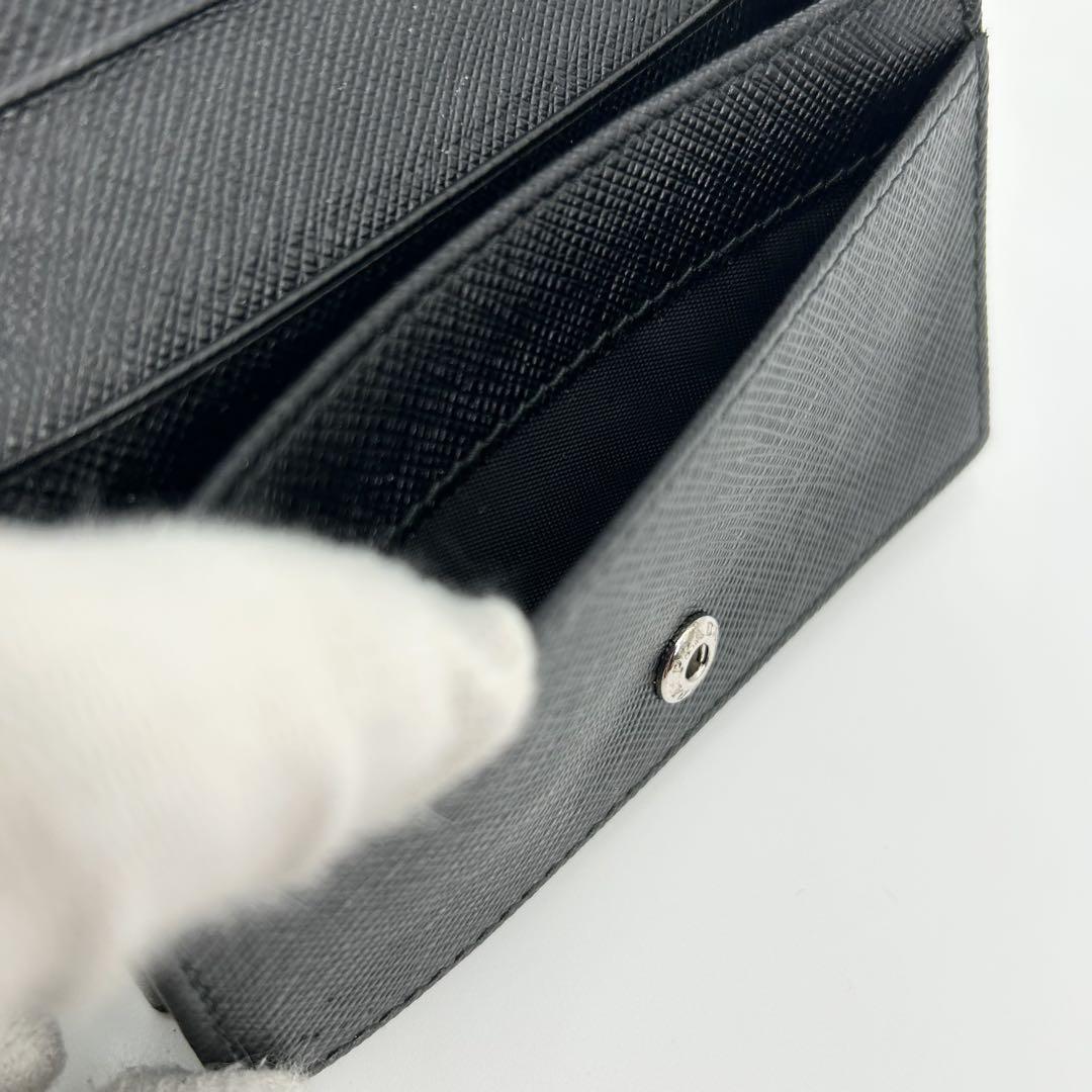 未使用級 RFID✨プラダ 名刺入れ 三角ロゴ サフィアーノレザー ブラック 未使用級 RFID✨プラダ 名刺入れ 三角ロゴ サフィアーノレザー