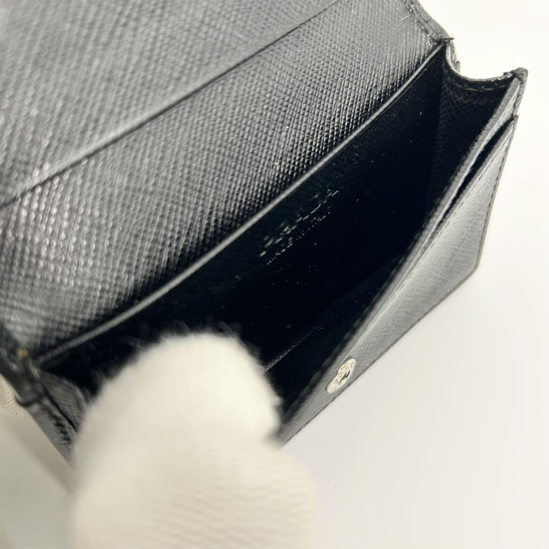 未使用級 RFID✨プラダ 名刺入れ 三角ロゴ サフィアーノレザー ブラック 未使用級 RFID✨プラダ 名刺入れ 三角ロゴ サフィアーノレザー