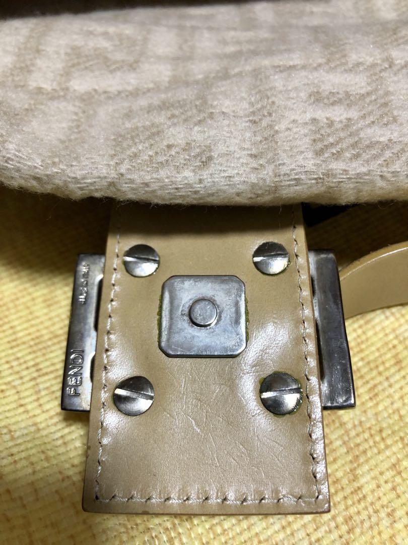 【最終値】FENDI フェンディ ズッカ柄 バッグ ウール ベージュ