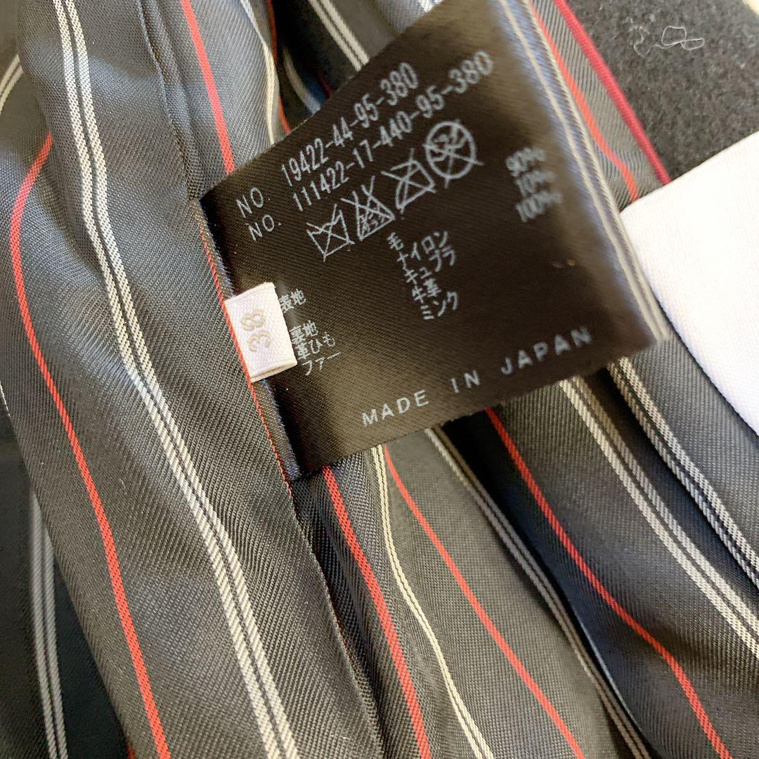 ANAYI アナイ ダッフルコート ミンクファー ブラック系 38