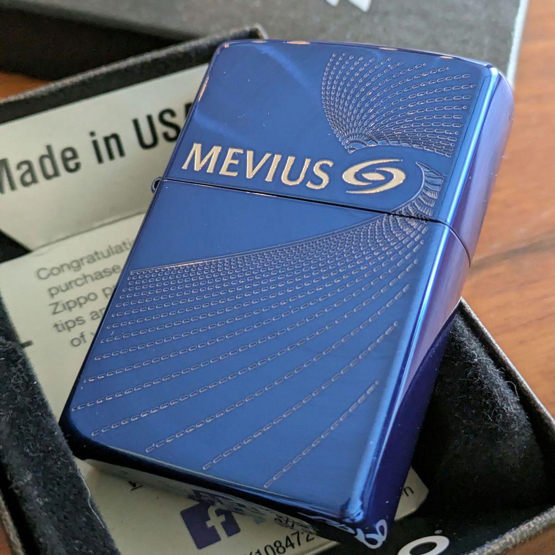 【新品】MEBIUS メビウス ロゴ限定 ブルーチタン zippo