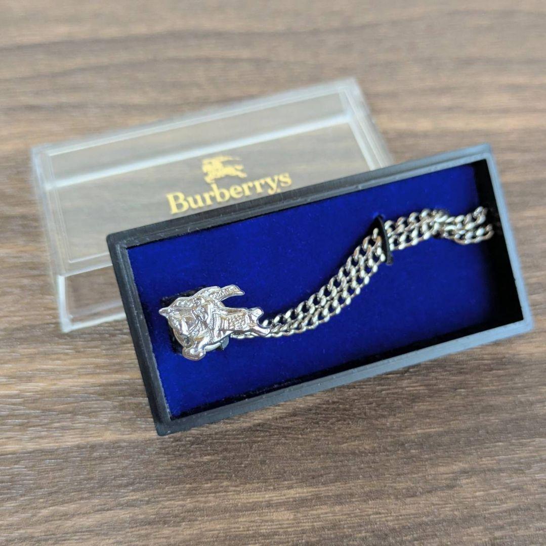 BURBERRY ネクタイピン ピンバッジ ホース ロゴ シルバー