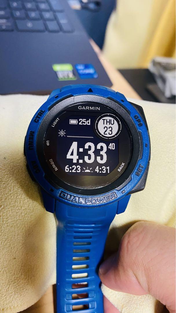GARMIN Instinct インスティンクト・デュアルパワー/ソーラー(青）