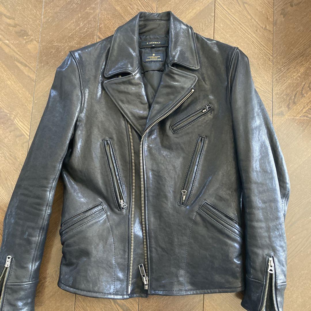 R NEWBOLD レザー シングルライダースジャケット XL 80〜90s シングルライダース レザージャケット ロケットTALON 本