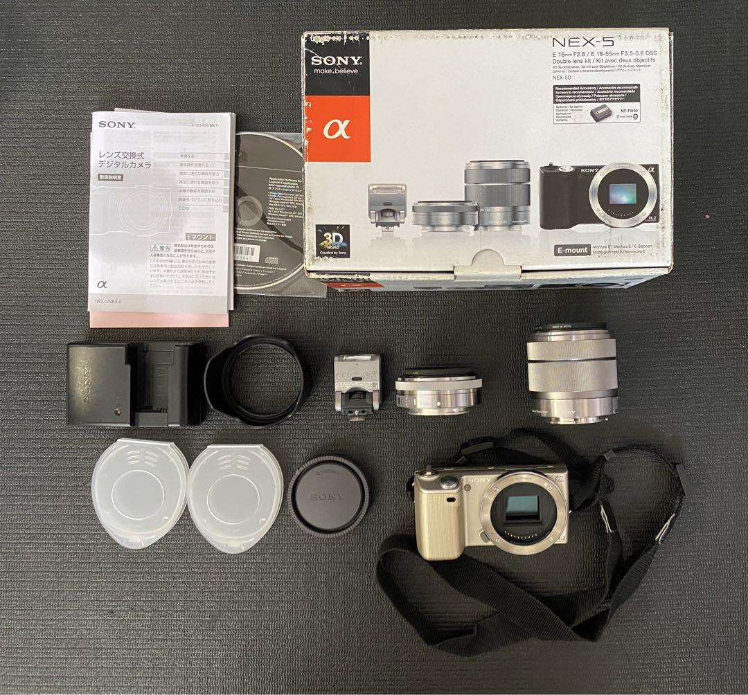 Sony NEX-5 ミラーレスカメラ 本体と付属品 ソニー/SONY NEX-5 ミラーレス カメラ ボディ ブラック アダプター付