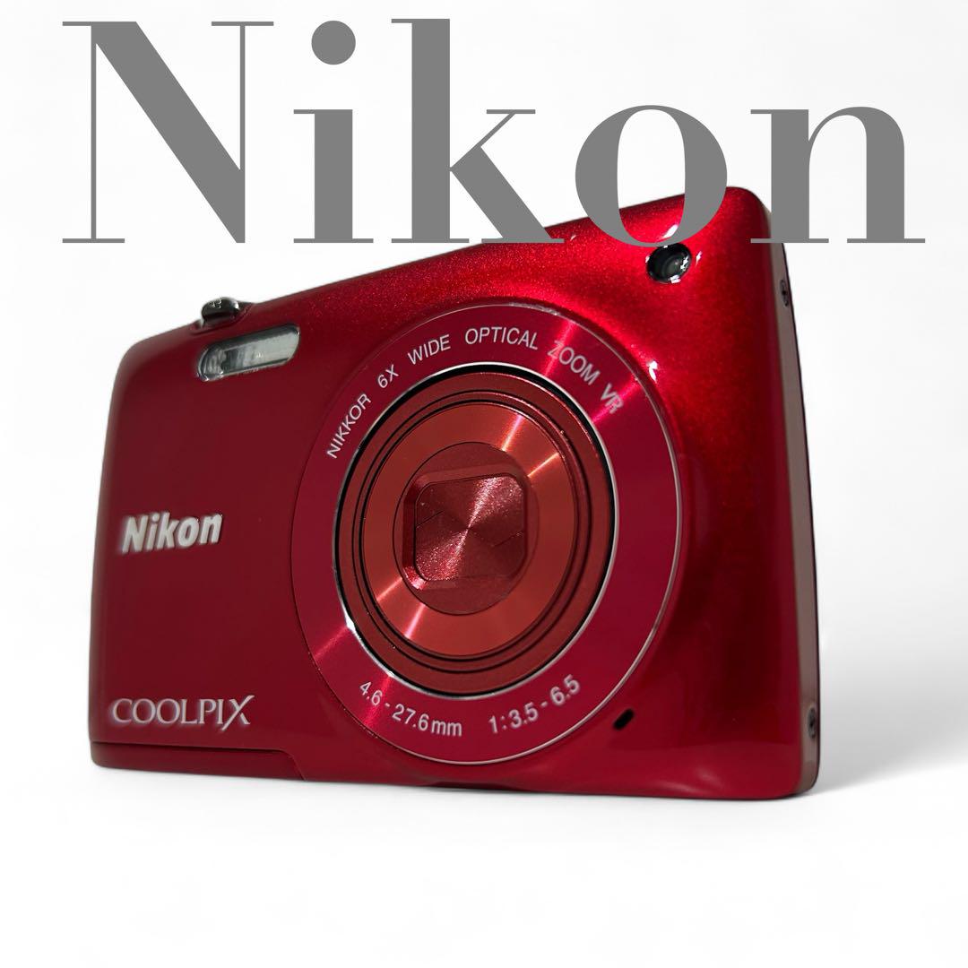 外観美品・動作未確認 Nikon COOLPIX s4300 赤 デジタルカメラ