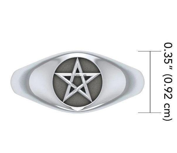 PS: Silver Pentagram Pentacle Ring US9