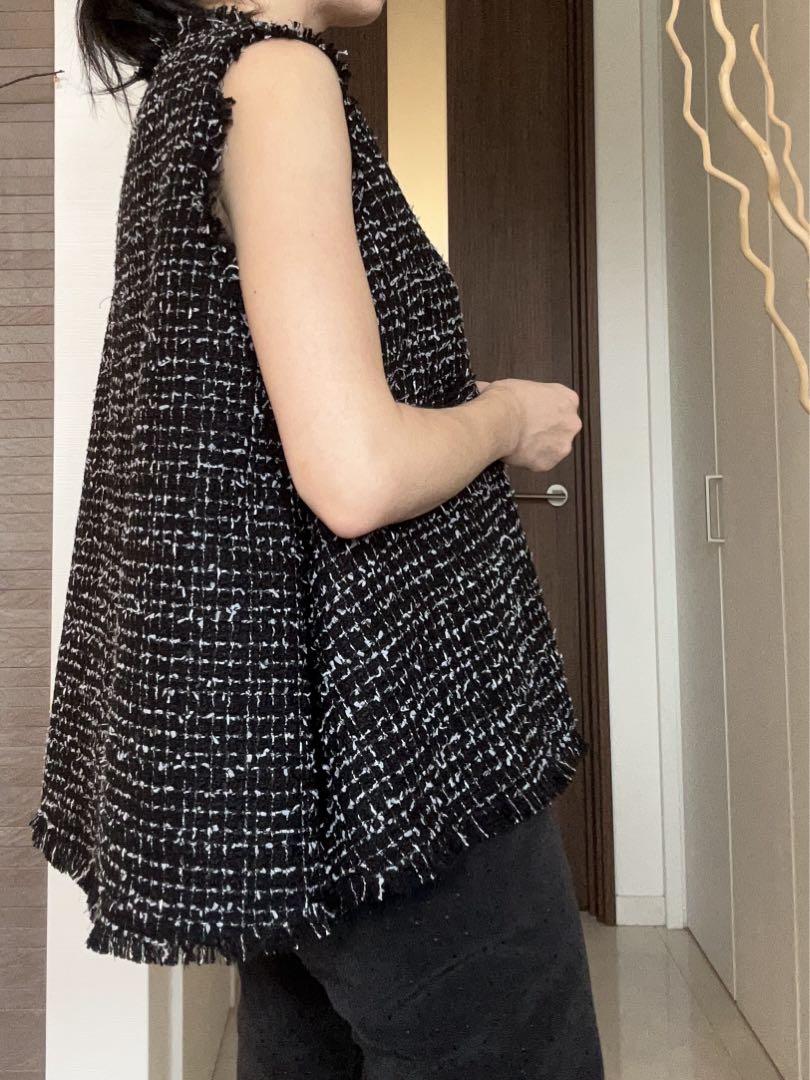 即購入可能です⭐︎ツイードジレ　パールなしタイプ　ブラック　ツィードジレ　ベスト