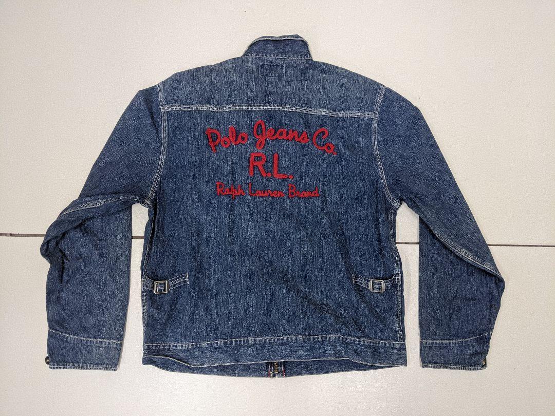 激安の スポーツジャケット調 JEANS POLO デカロゴ メンズ デニムジャケット ジャケット・アウター
